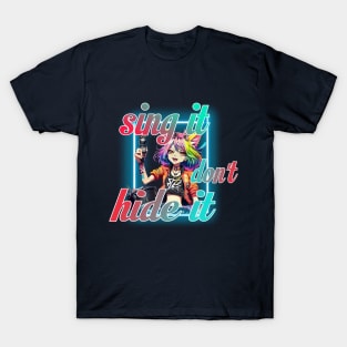 A cute cat girl sings T-Shirt